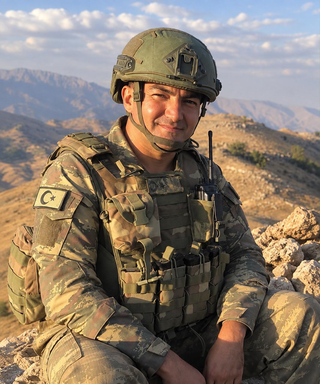 Lieutenant Colonel Ozan Uysal during his Turkish Army service